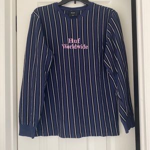 HUF worldwide striped long sleeve